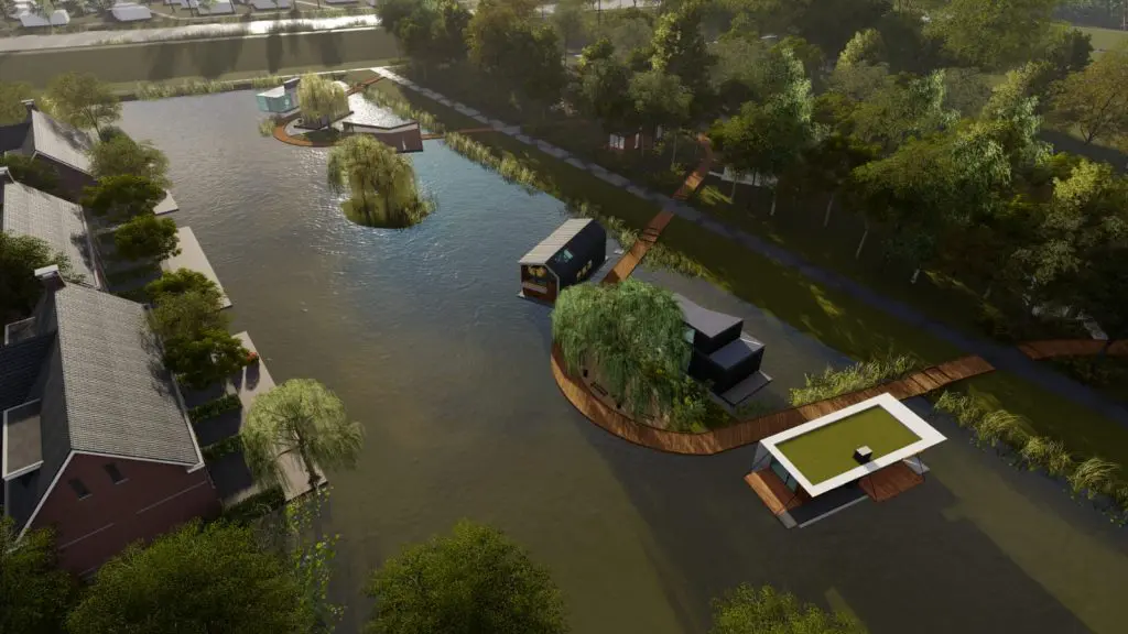 Duurzame drijvende woningen